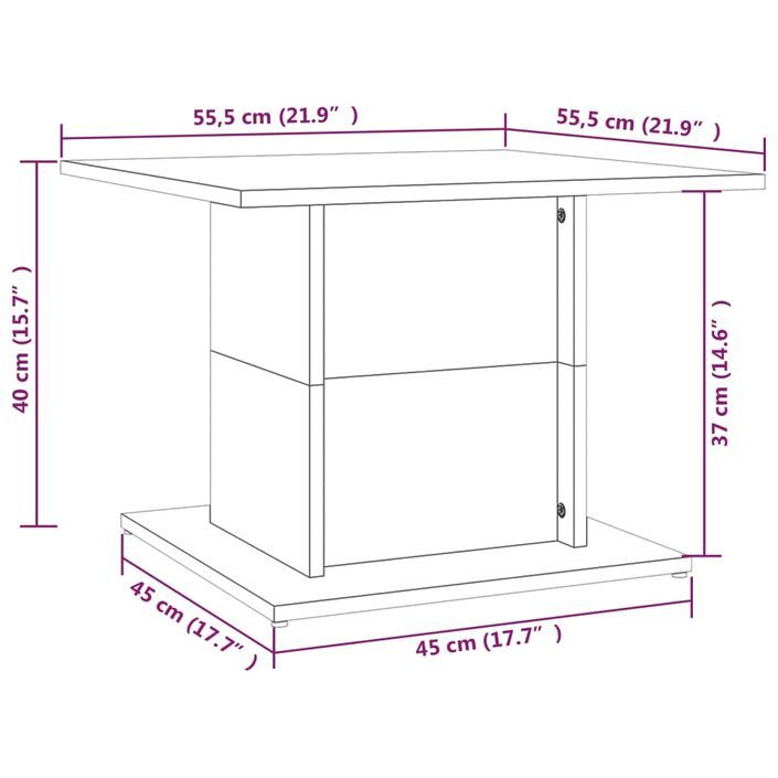 Table basse Chêne Sonoma 55,5x55,5x40 cm - Photo n°7