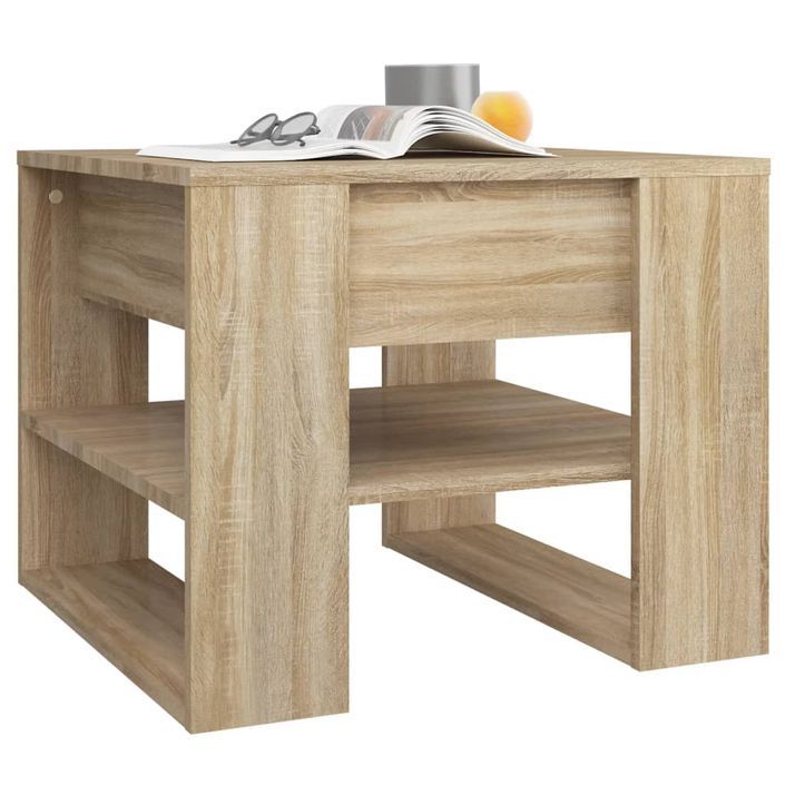 Table basse chêne sonoma 55,5x55x45 cm bois d'ingénierie - Photo n°6