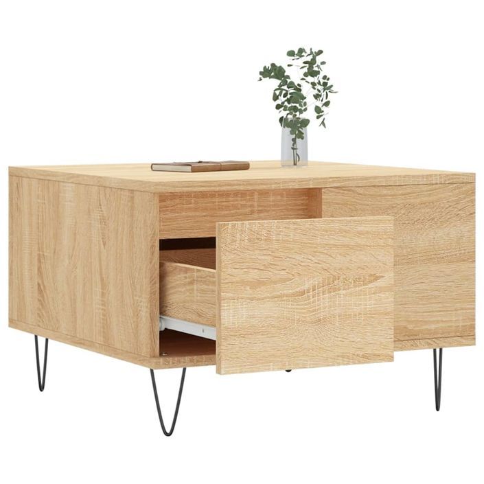 Table basse chêne sonoma 55x55x36,5 cm bois d'ingénierie - Photo n°4