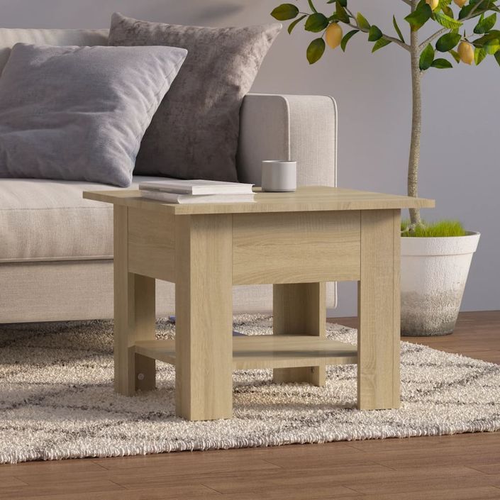 Table basse chêne sonoma 55x55x42 cm bois d'ingénierie - Photo n°1