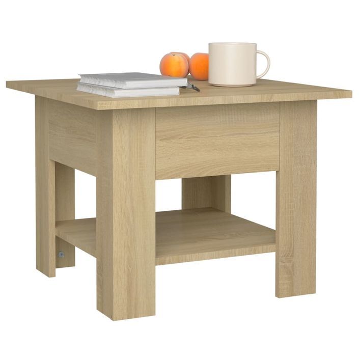 Table basse chêne sonoma 55x55x42 cm bois d'ingénierie - Photo n°5