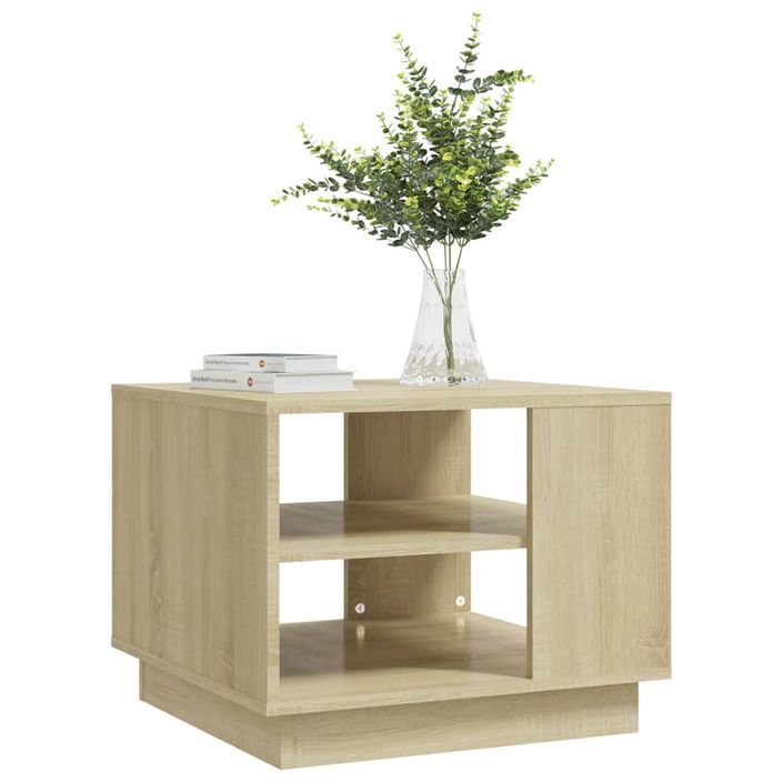 Table basse chêne sonoma 55x55x43 cm bois d'ingénierie - Photo n°4