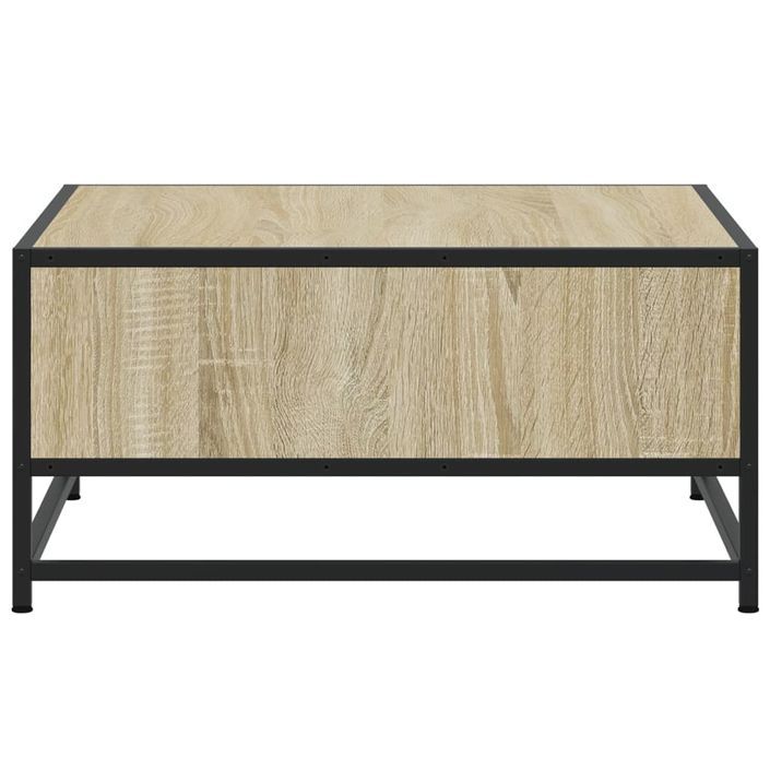 Table basse chêne sonoma 60,5x60,5x30cm bois d'ingénierie/métal - Photo n°6