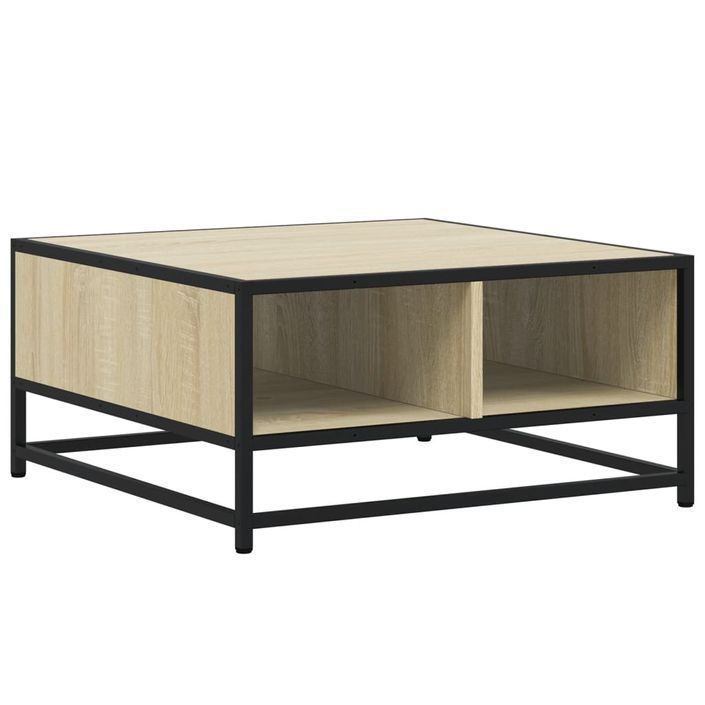 Table basse chêne sonoma 60,5x60,5x30cm bois d'ingénierie/métal - Photo n°7