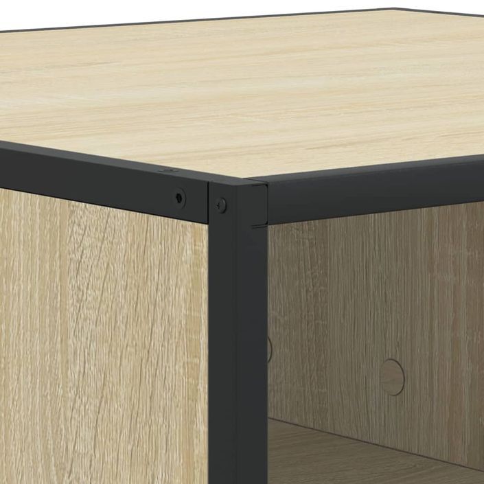 Table basse chêne sonoma 60,5x60,5x30cm bois d'ingénierie/métal - Photo n°8