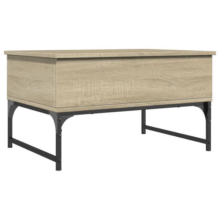 Table basse chêne sonoma 70x50x40 cm bois d'ingénierie et métal - Photo n°7