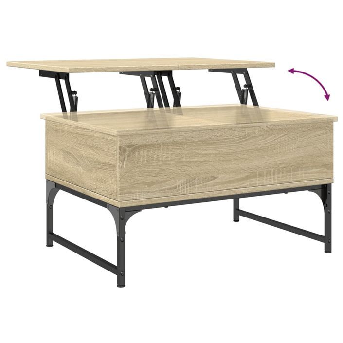 Table basse chêne sonoma 70x50x40 cm bois d'ingénierie et métal - Photo n°8