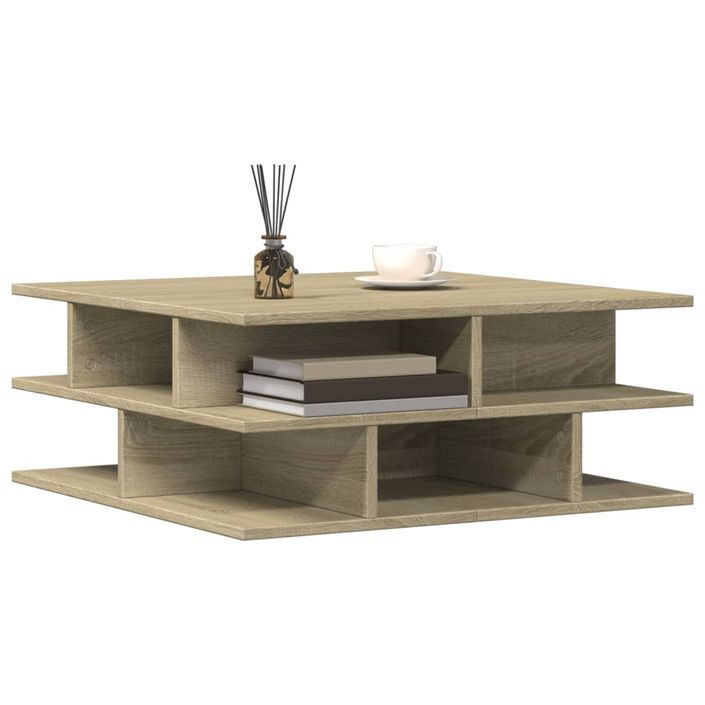 Table basse chêne sonoma 70x70x29 cm bois d'ingénierie - Photo n°4