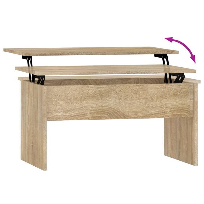 Table basse Chêne sonoma 80x50,5x41,5 cm Bois d'ingénierie - Photo n°6