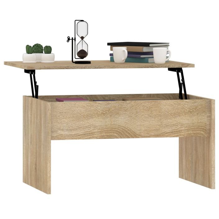 Table basse Chêne sonoma 80x50,5x41,5 cm Bois d'ingénierie - Photo n°7