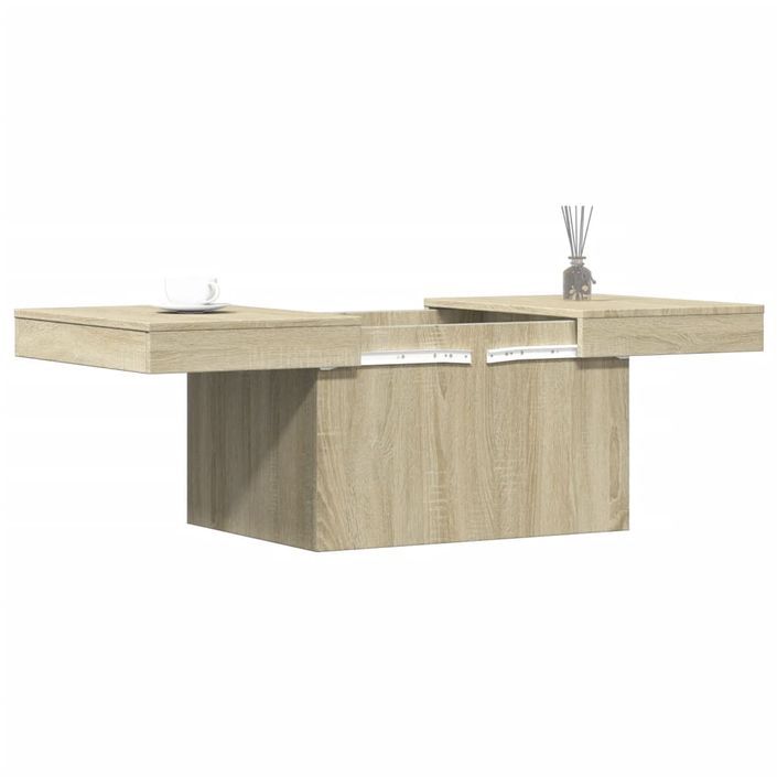 Table basse chêne sonoma 80x55x40 cm bois d'ingénierie - Photo n°4