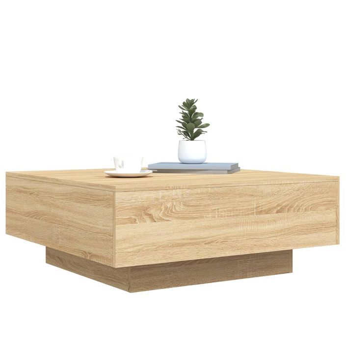 Table basse chêne sonoma 80x80x31 cm bois d'ingénierie - Photo n°4