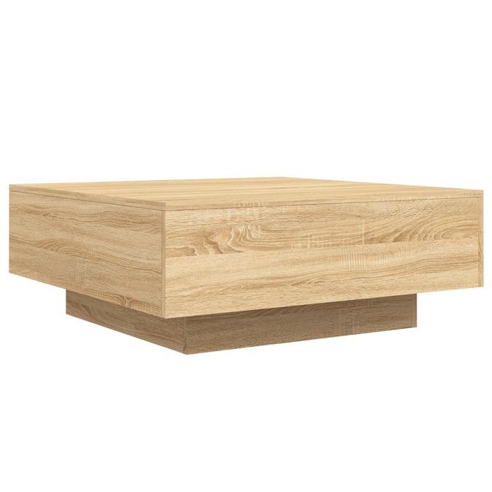 Table basse chêne sonoma 80x80x31 cm bois d'ingénierie - Photo n°7