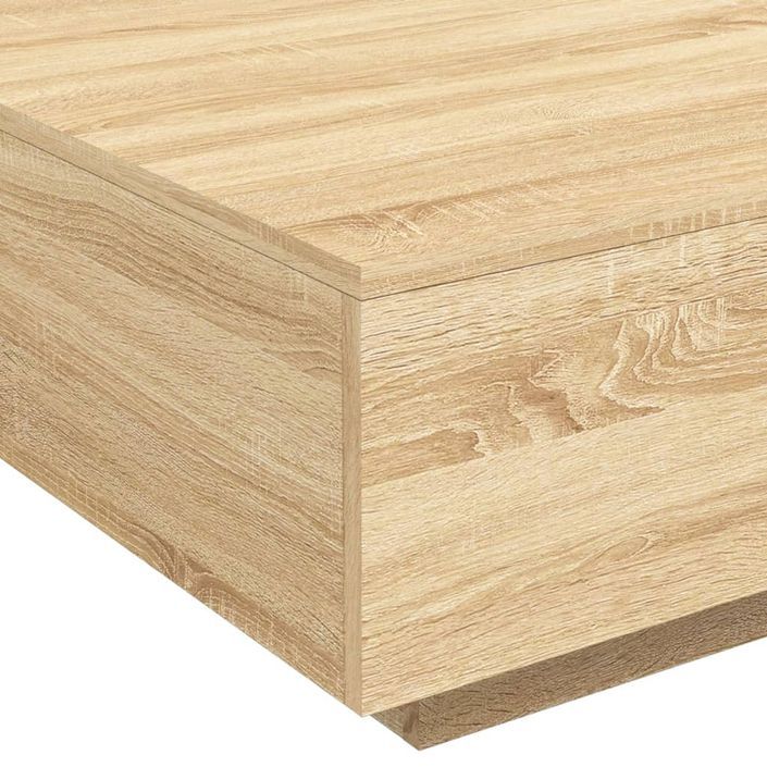 Table basse chêne sonoma 80x80x31 cm bois d'ingénierie - Photo n°8