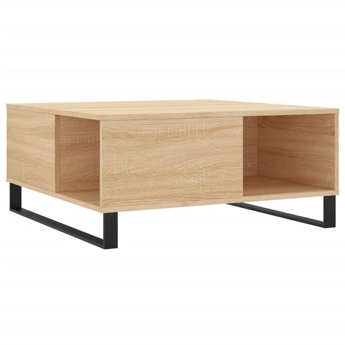 Table basse chêne sonoma 80x80x36,5 cm bois d'ingénierie - Photo n°6