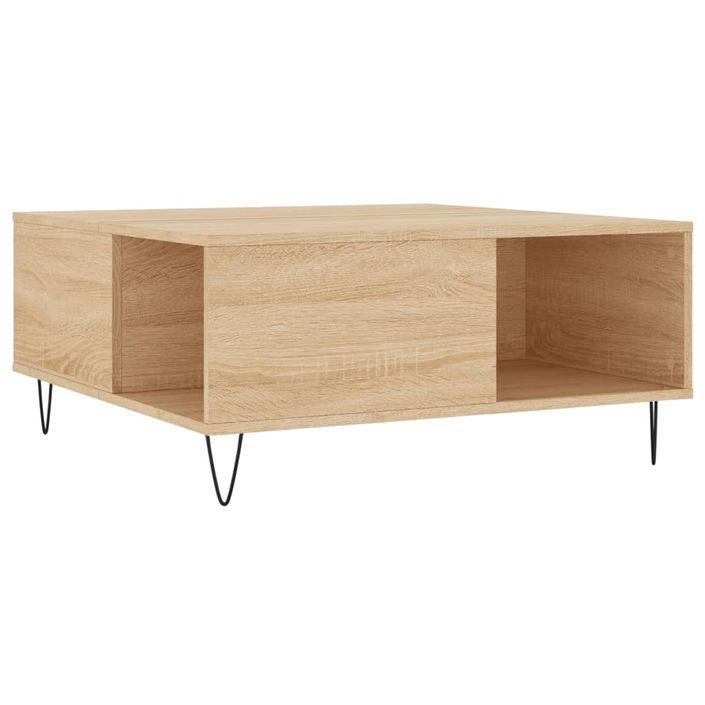 Table basse chêne sonoma 80x80x36,5 cm bois d'ingénierie - Photo n°1