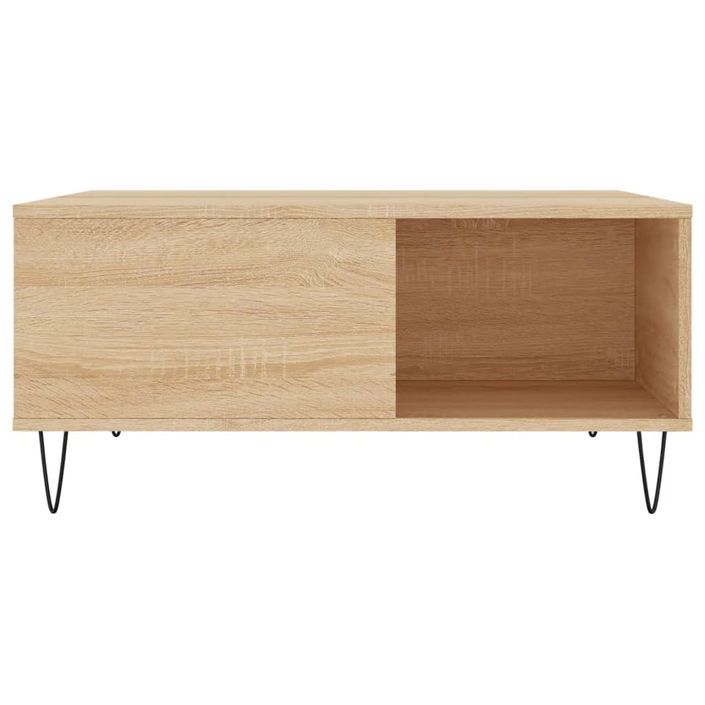 Table basse chêne sonoma 80x80x36,5 cm bois d'ingénierie - Photo n°4