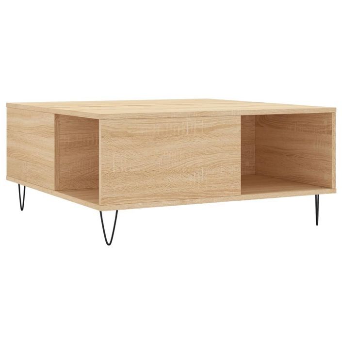 Table basse chêne sonoma 80x80x36,5 cm bois d'ingénierie - Photo n°6