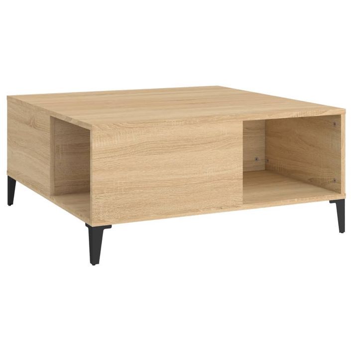 Table basse chêne sonoma 80x80x36,5 cm bois d'ingénierie - Photo n°1