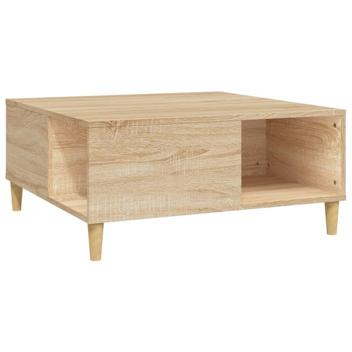 Table basse chêne sonoma 80x80x36,5 cm bois d'ingénierie - Photo n°2