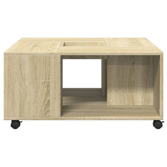 Table basse chêne sonoma 80x80x40 cm bois d'ingénierie - Photo n°4