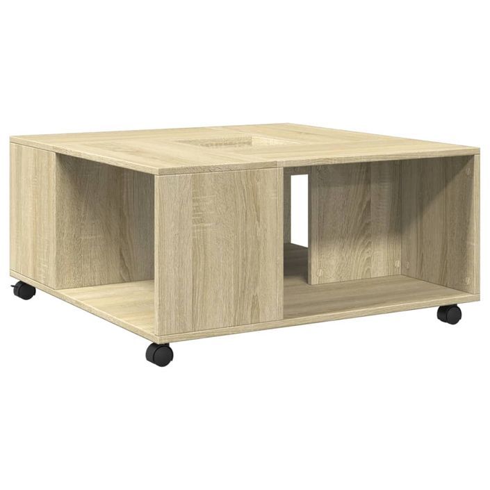 Table basse chêne sonoma 80x80x40 cm bois d'ingénierie - Photo n°6