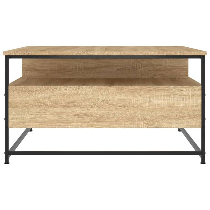 Table basse chêne sonoma 80x80x45 cm bois d'ingénierie - Photo n°7