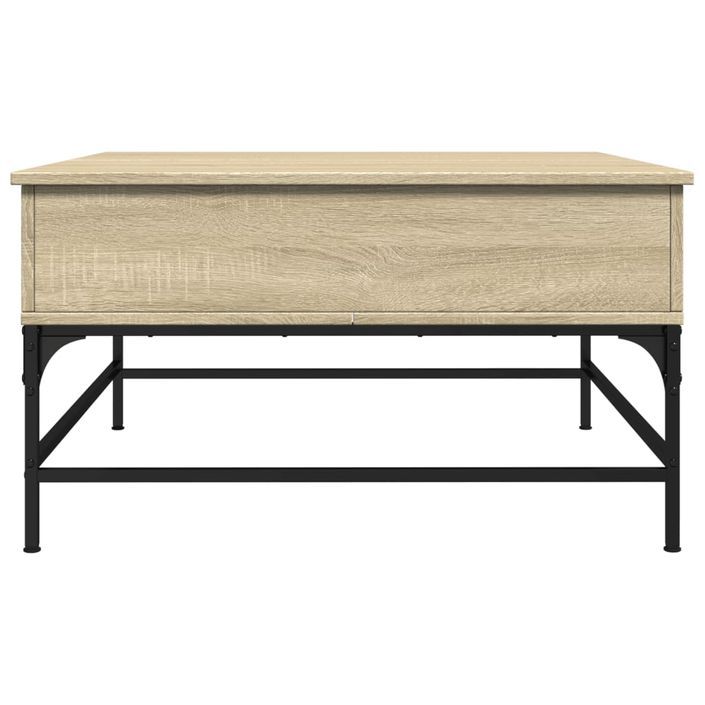 Table basse chêne sonoma 80x80x45 cm bois d'ingénierie et métal - Photo n°6