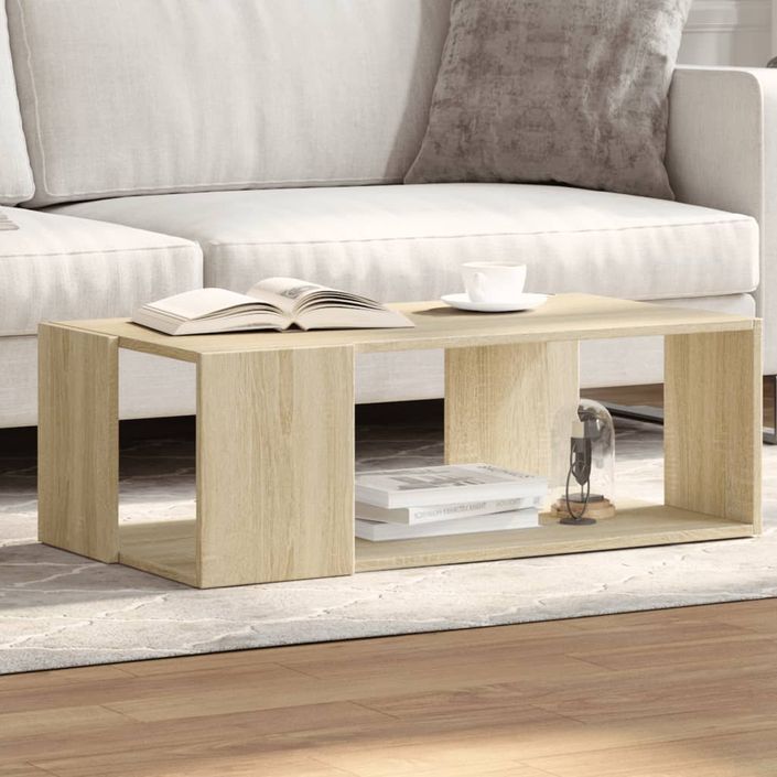 Table basse chêne sonoma 89,5x48x30 cm bois d'ingénierie - Photo n°1