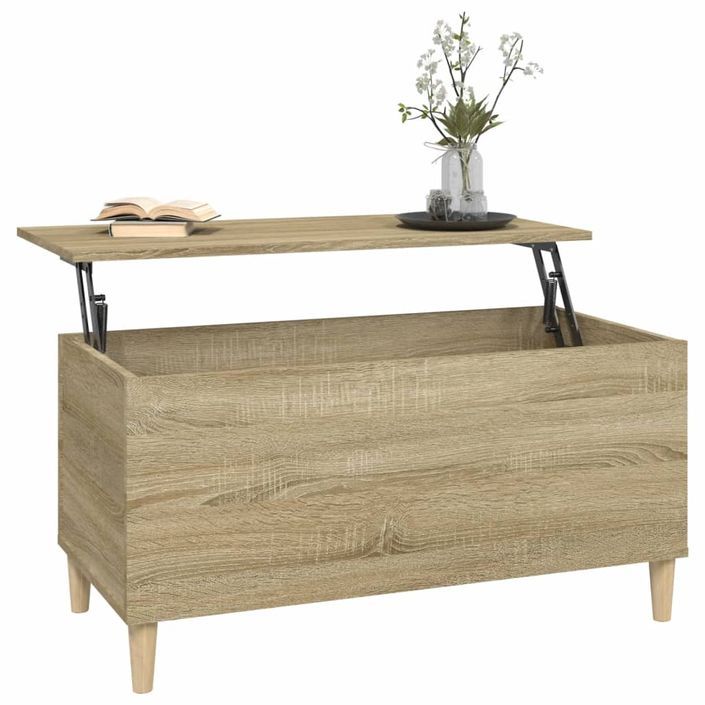 Table basse Chêne sonoma 90x44,5x45 cm Bois d'ingénierie - Photo n°5