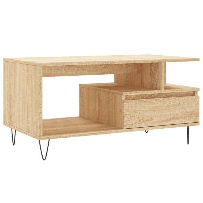 Table basse Chêne sonoma 90x49x45 cm Bois d'ingénierie - Photo n°1