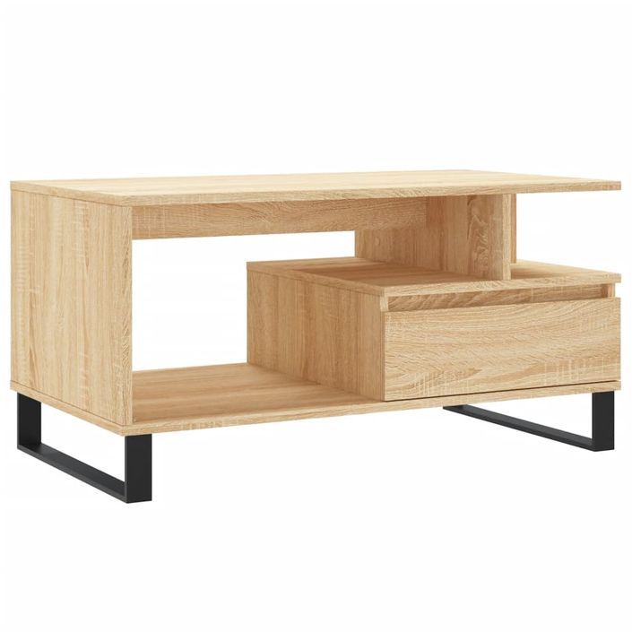 Table basse Chêne sonoma 90x49x45 cm Bois d'ingénierie - Photo n°1