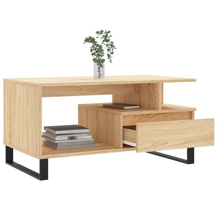 Table basse Chêne sonoma 90x49x45 cm Bois d'ingénierie - Photo n°4