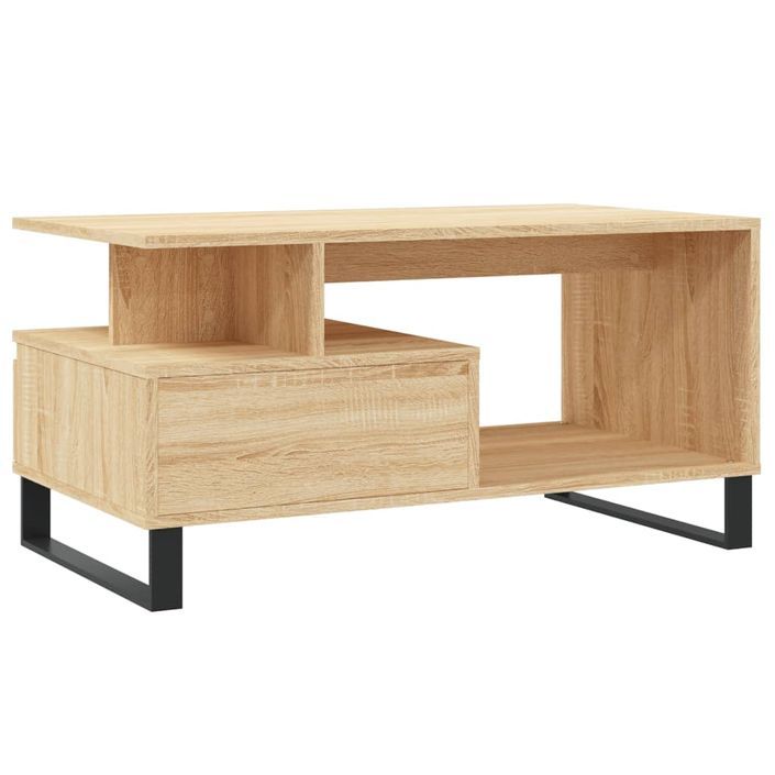 Table basse Chêne sonoma 90x49x45 cm Bois d'ingénierie - Photo n°8