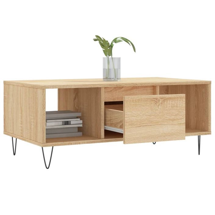 Table basse Chêne sonoma 90x50x36,5 cm Bois d'ingénierie - Photo n°4