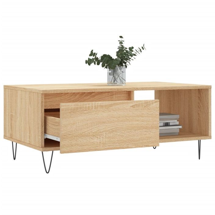 Table basse Chêne sonoma 90x50x36,5 cm Bois d'ingénierie - Photo n°4