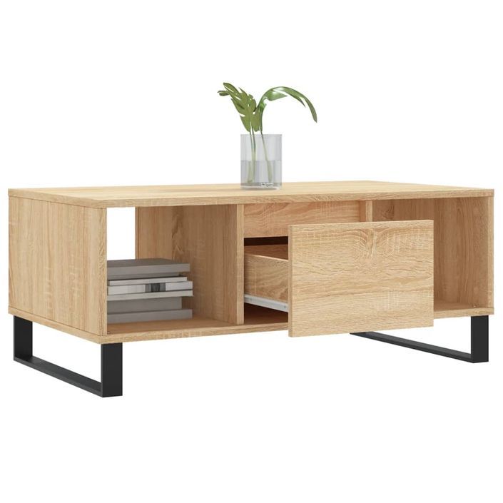 Table basse Chêne sonoma 90x50x36,5 cm Bois d'ingénierie - Photo n°4