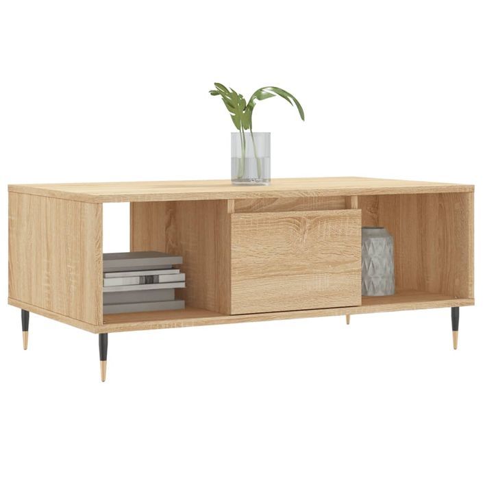 Table basse Chêne sonoma 90x50x36,5 cm Bois d'ingénierie - Photo n°3