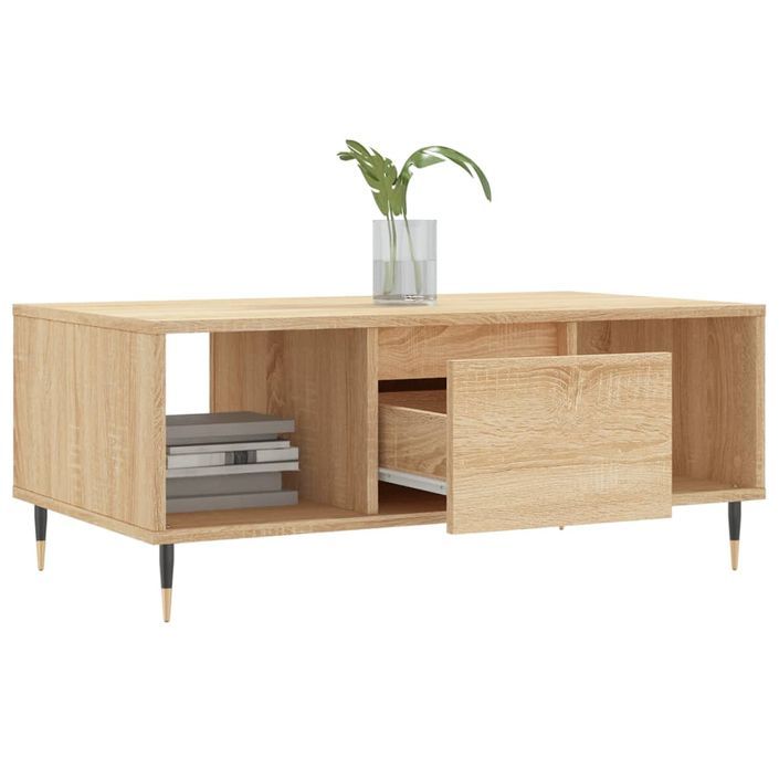 Table basse Chêne sonoma 90x50x36,5 cm Bois d'ingénierie - Photo n°4