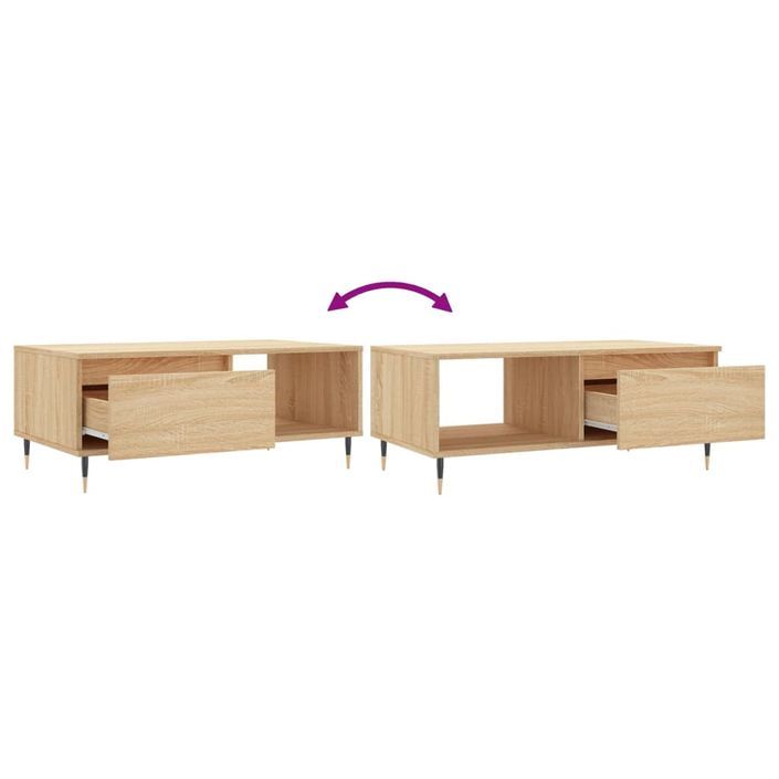 Table basse Chêne sonoma 90x50x36,5 cm Bois d'ingénierie - Photo n°9