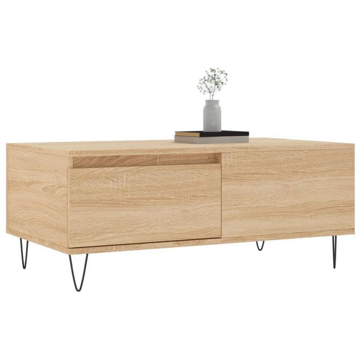 Table basse Chêne sonoma 90x50x36,5 cm Bois d'ingénierie - Photo n°4