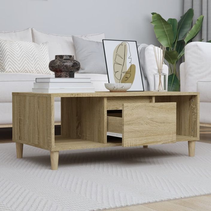 Table basse Chêne sonoma 90x50x36,5 cm Bois d'ingénierie - Photo n°2