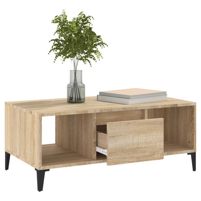 Table basse Chêne sonoma 90x50x36,5 cm Bois d'ingénierie - Photo n°4