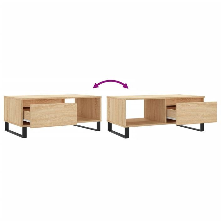 Table basse Chêne sonoma 90x50x36,5 cm Bois d'ingénierie - Photo n°9