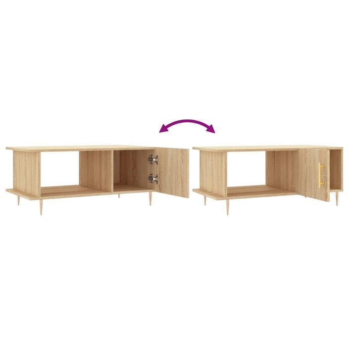 Table basse chêne sonoma 90x50x40 cm bois d'ingénierie - Photo n°9