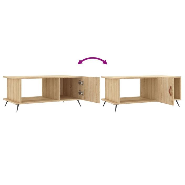 Table basse chêne sonoma 90x50x40 cm bois d'ingénierie - Photo n°7