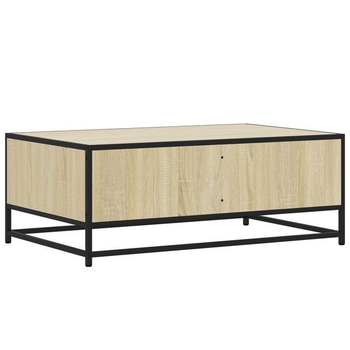 Table basse chêne sonoma 90x57x35 cm bois d'ingénierie et métal - Photo n°7