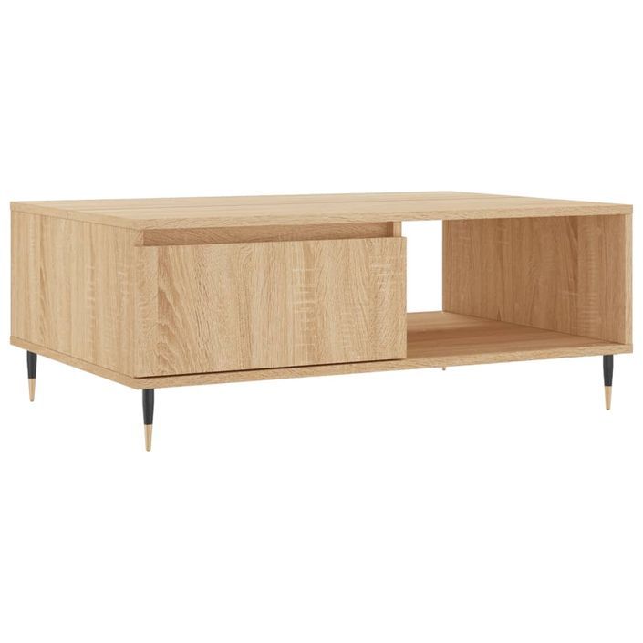 Table basse chêne sonoma 90x60x35 cm bois d'ingénierie - Photo n°1