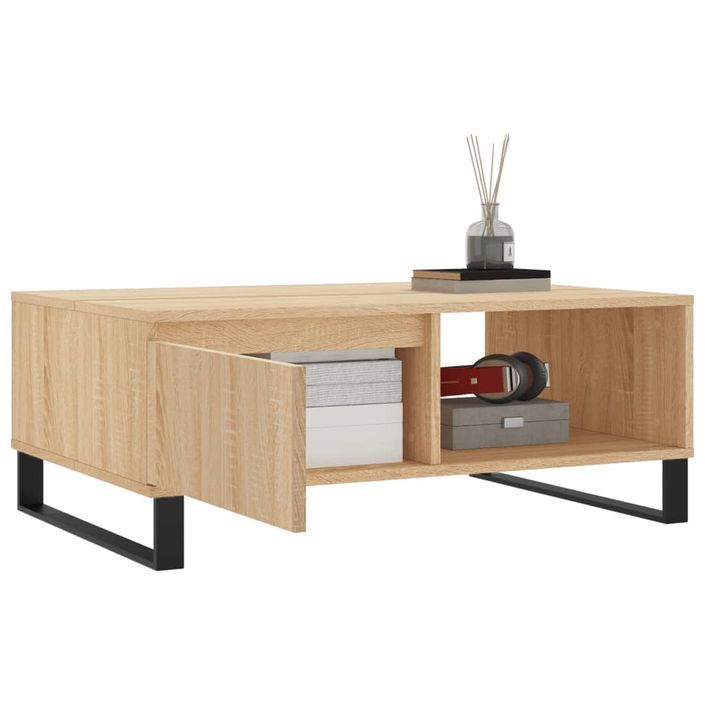 Table basse chêne sonoma 90x60x35 cm bois d'ingénierie - Photo n°4