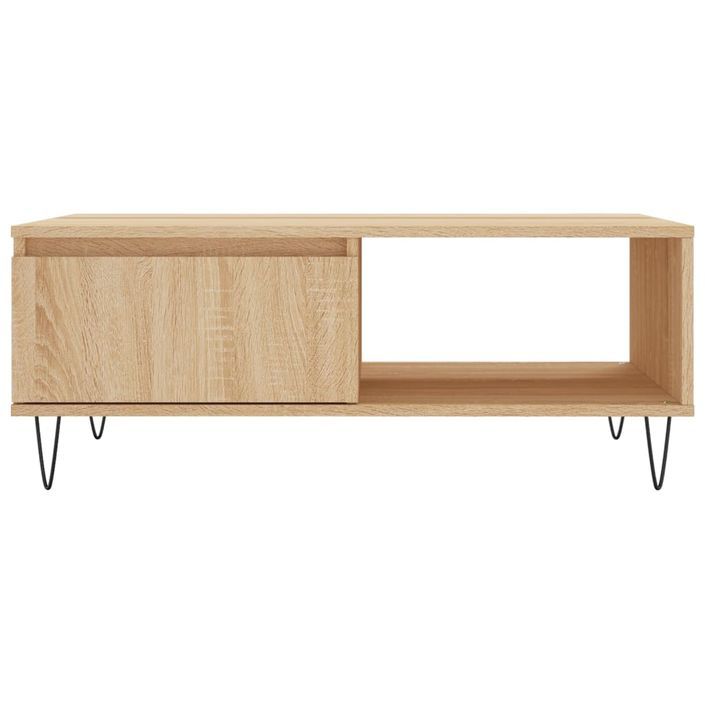 Table basse chêne sonoma 90x60x35 cm bois d'ingénierie - Photo n°5